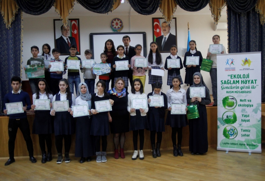 “Təmiz şəhər” mövzusunda keçirilən rəsm müsabiqəsinin qalibləri mükafatlandırılıblar