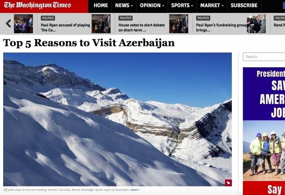 The Washington Times: Aus fünf Gründen ist eine Reise nach Aserbaidschan wert