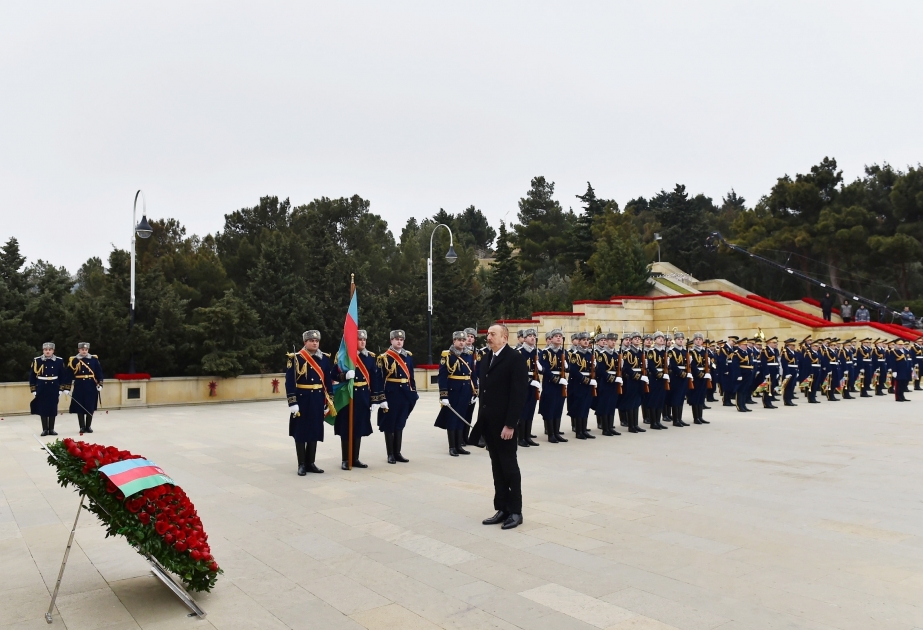 Staatspräsident Ilham Aliyev gedachte der Opfer des 20. Januar
