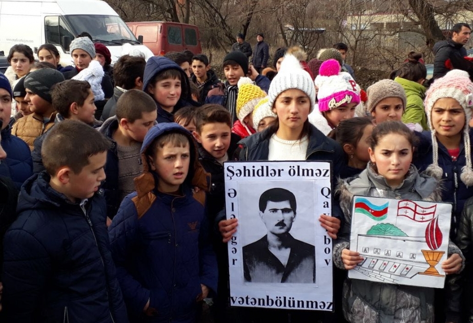 Gürcüstanın Saqareco rayonunda Qanlı Yanvara həsr olunmuş aksiya keçirilib