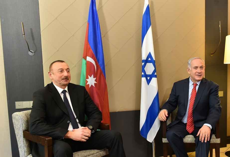 President Ilham Aliyev met with Israeli prime minister in Davos VIDEO