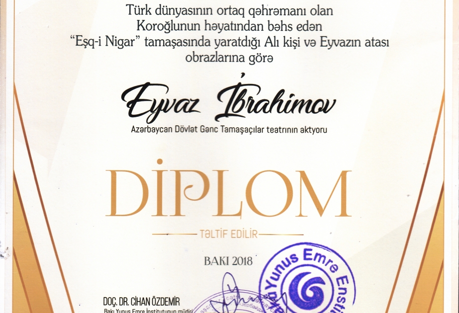 Gənc Tamaşalar Teatrının yaradıcı heyəti mükafatlandırılıb