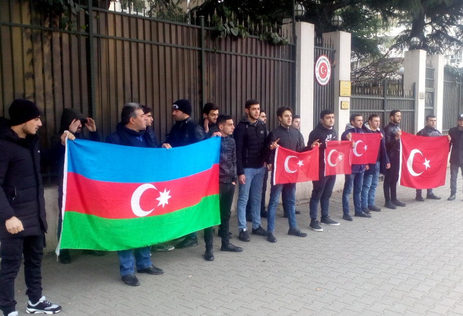 В Тбилиси прошла акция поддержки антитеррористической операции «Оливковая ветвь» Турции