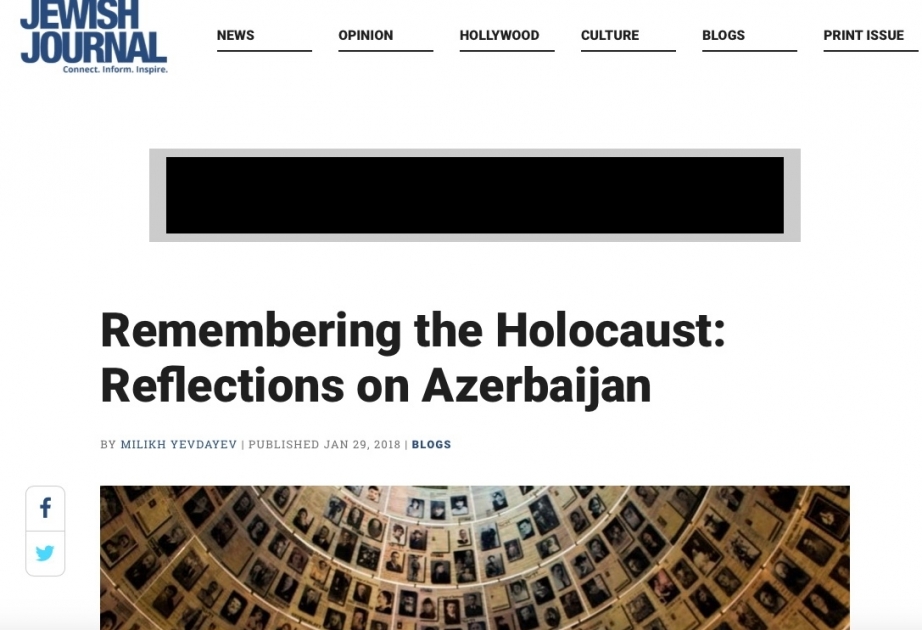 В издании Jewish Journal опубликована статья «Память о Холокосте: размышления об Азербайджане»