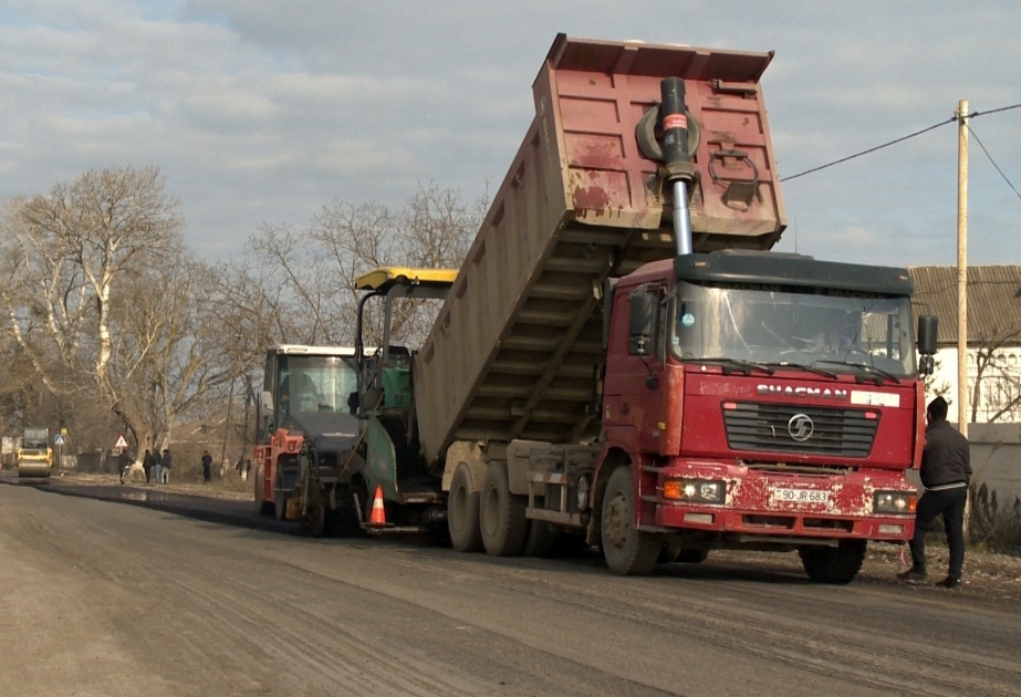 Gəndob-Xaçmaz-Yalama avtomobil yolunun 24 kilometrlik hissəsi bərpa olunur VİDEO