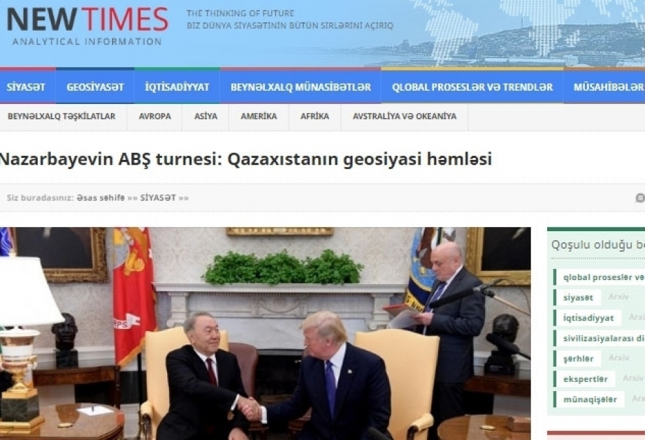 Nazarbayevin ABŞ turnesi: Qazaxıstanın geosiyasi həmləsi