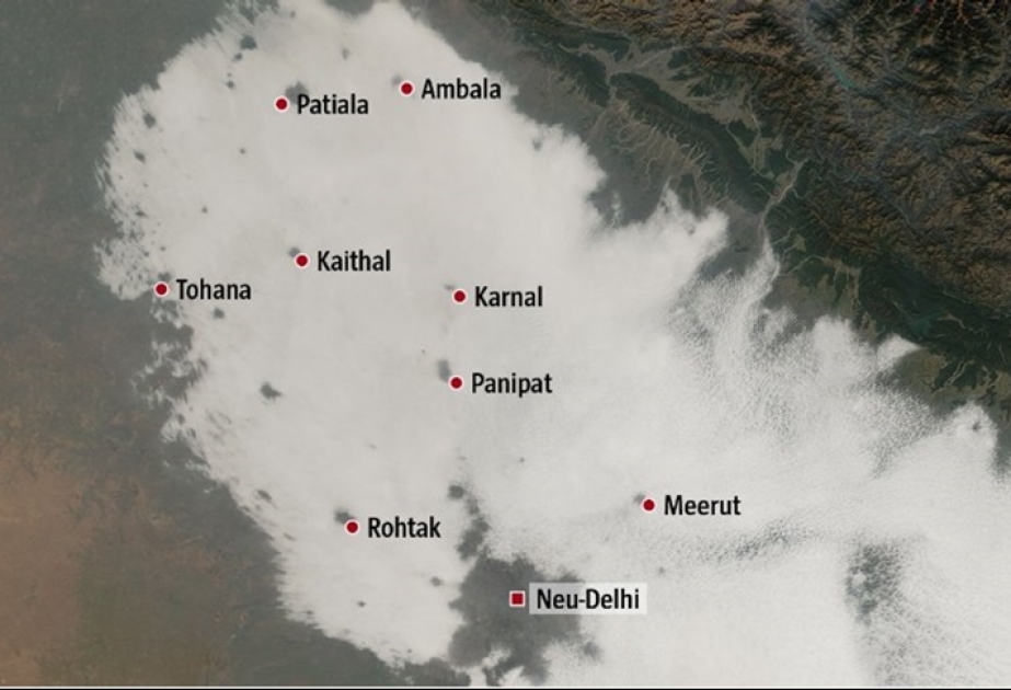Rätselhafte Löcher im Nebel über Nordindien

