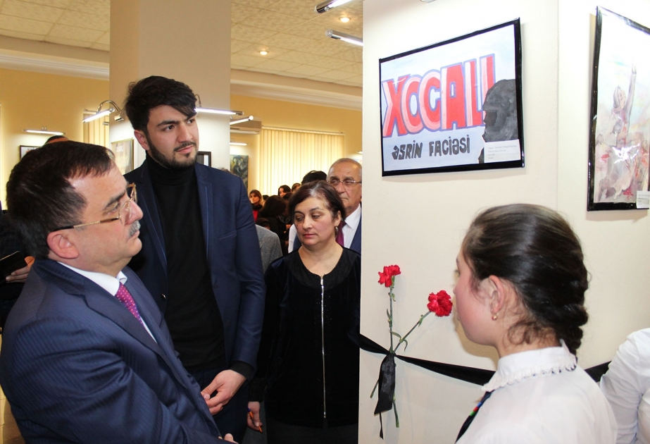 Xocalı faciəsi məktəblilərin rəsmlərində