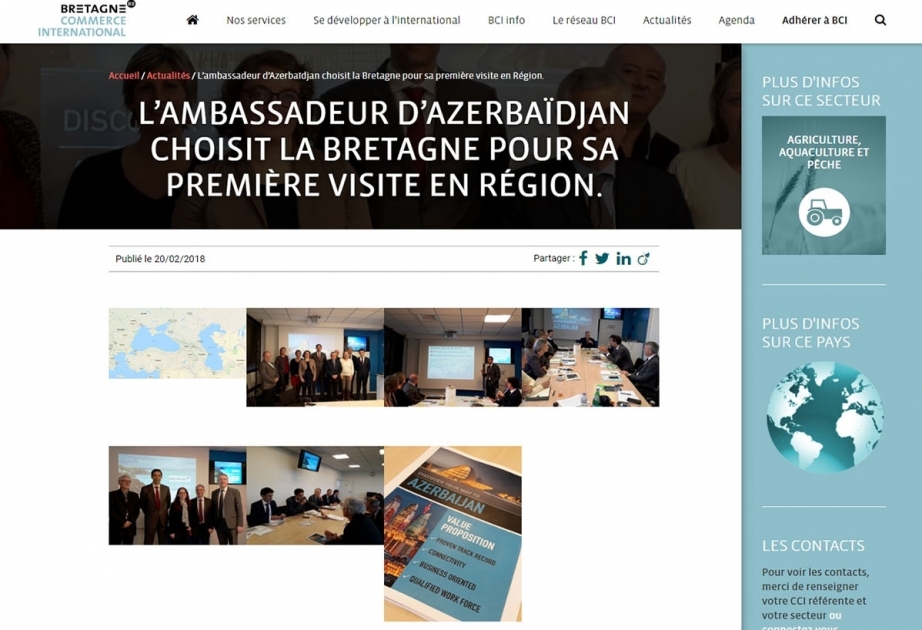 L’ambassadeur d’Azerbaïdjan choisit la Bretagne pour sa première visite en région
