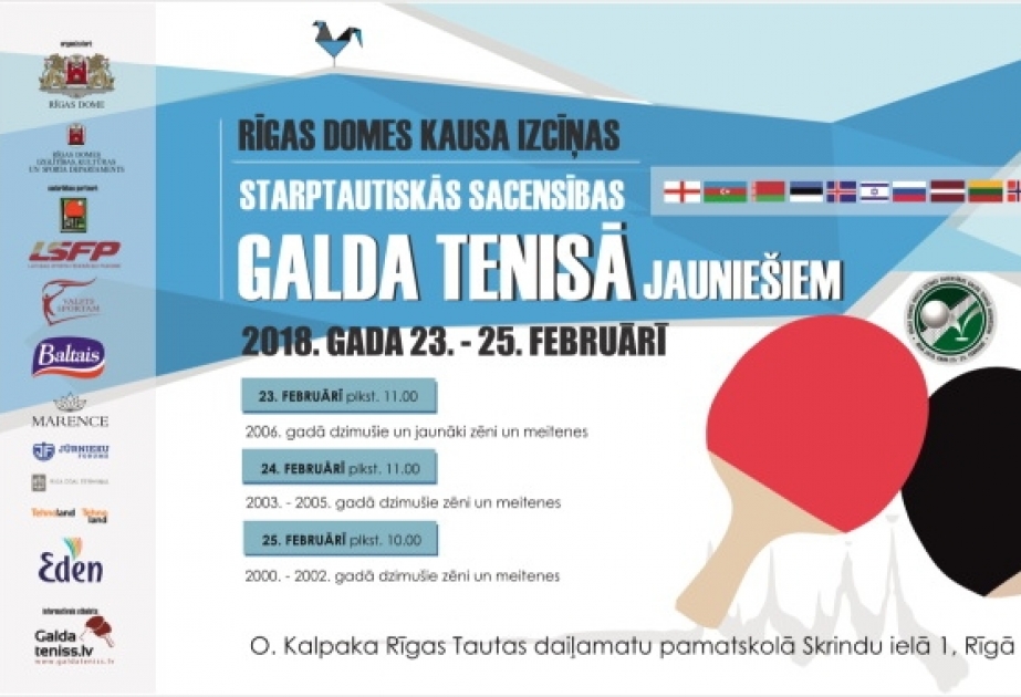 Yeniyetmə stolüstü tennisçilərimiz Latviyada keçiriləcək beynəlxalq turnirdə iştirak edəcəklər