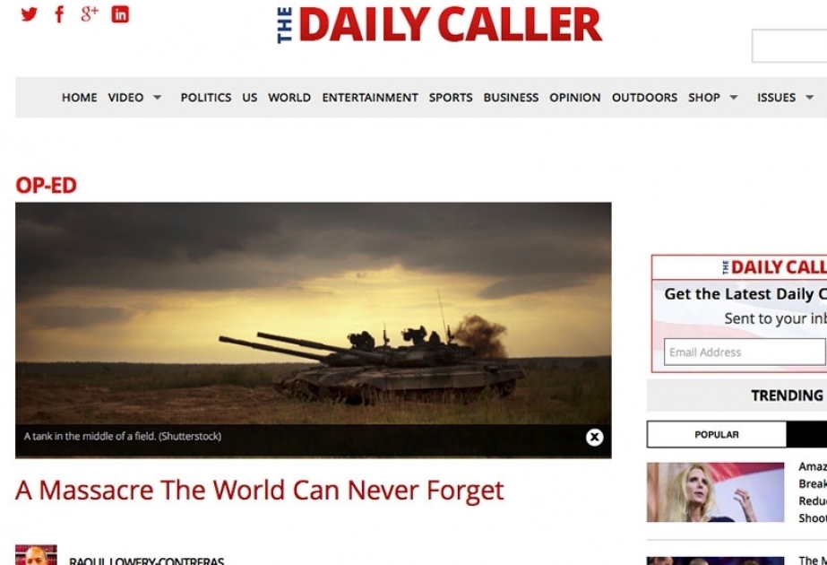 “The Daily Caller”: “Dünyanın unuda bilməyəcəyi qətliam”