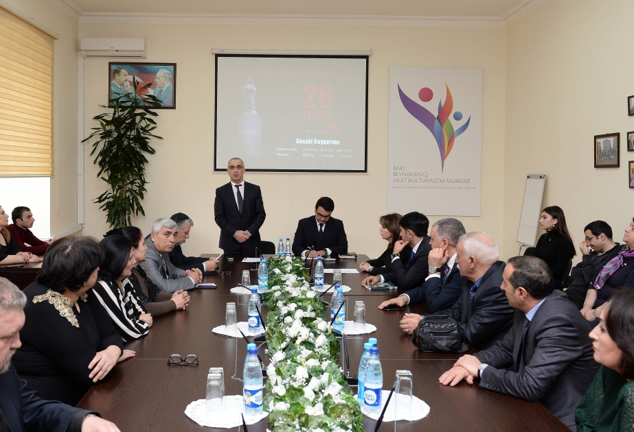 Bakı Beynəlxalq Multikulturalizm Mərkəzində Xocalı soyqırımının 26-cı ildönümünə həsr olunan “dəyirmi masa” keçirilib