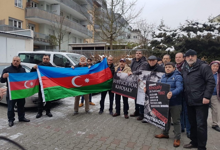 Münxendə Xocalı soyqırımı ilə bağlı etiraz aksiyası keçirilib