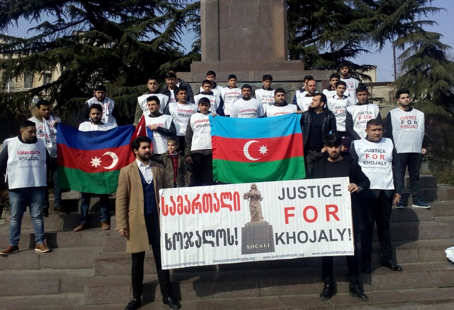 Tbilisidə Xocalı soyqırımı ilə bağlı aksiya təşkil olunub