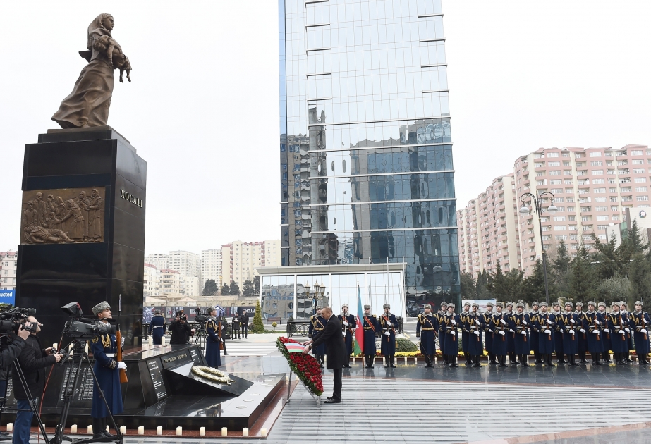 President Ilham Aliyev attended ceremony to commemorate Khojaly genocide victims VIDEO