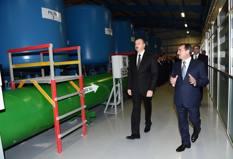 President Ilham Aliyev launched water supply system in Mingachevir VIDEO