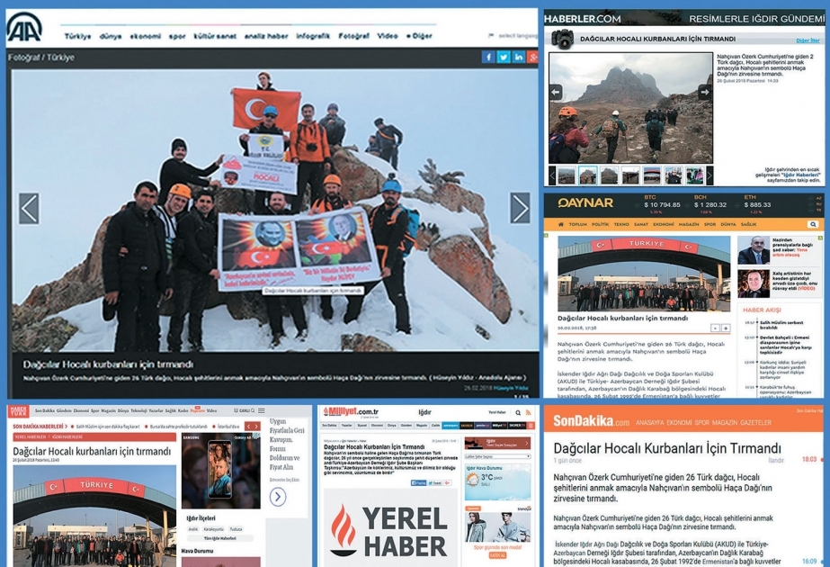 Türkiyə mətbuatı Xocalı soyqırımının 26-cı ildönümü ilə əlaqədar Haçadağa təşkil olunan yürüşə geniş yer verib