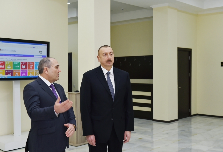 Состоялось открытие нового административного здания Бакинского городского статистического управления Государственного комитета по статистике  В открытии принял участие Президент Азербайджана Ильхам Алиев ОБНОВЛЕНО