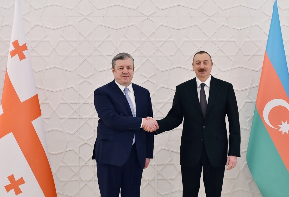 Treffen zwischen Präsident Ilham Aliyev und dem georgischen Premierminister VIDEO