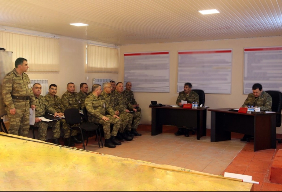 Təlimlərdə ərazinin maketi üzərində fəaliyyətlər icra olunub