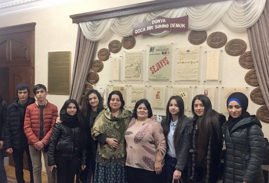 Şagirdlər Hüseyn Caviddən bəhs edən filmin çəkilişlərini izləyiblər