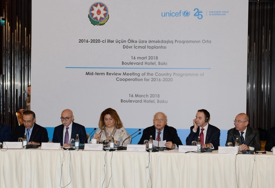 Azərbaycan Hökuməti ilə UNICEF arasında 2016-2020-ci illər üçün ölkə üzrə əməkdaşlıq proqramının orta dövr icmalına dair müzakirələr aparılıb
