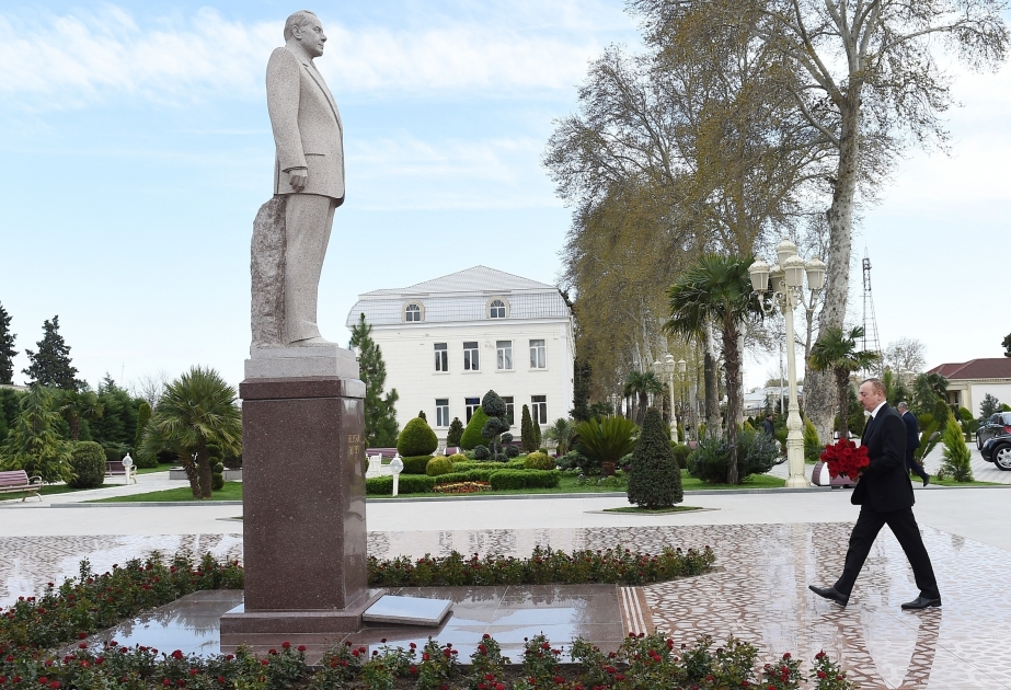 President Ilham Aliyev arrived in Barda region VIDEO