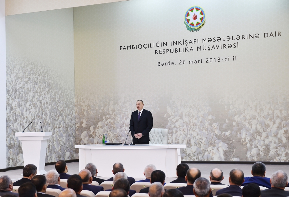 President Ilham Aliyev chairs republican conference on development of cotton-growing