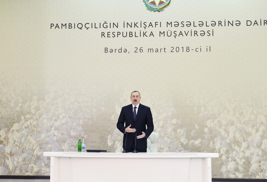 President Ilham Aliyev chaired republican conference on development of cotton-growing  UPDATED VIDEO