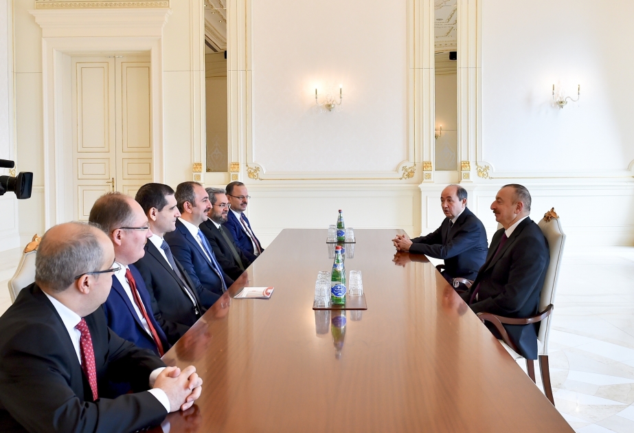 President Ilham Aliyev received delegation led by Turkish justice minister VIDEO