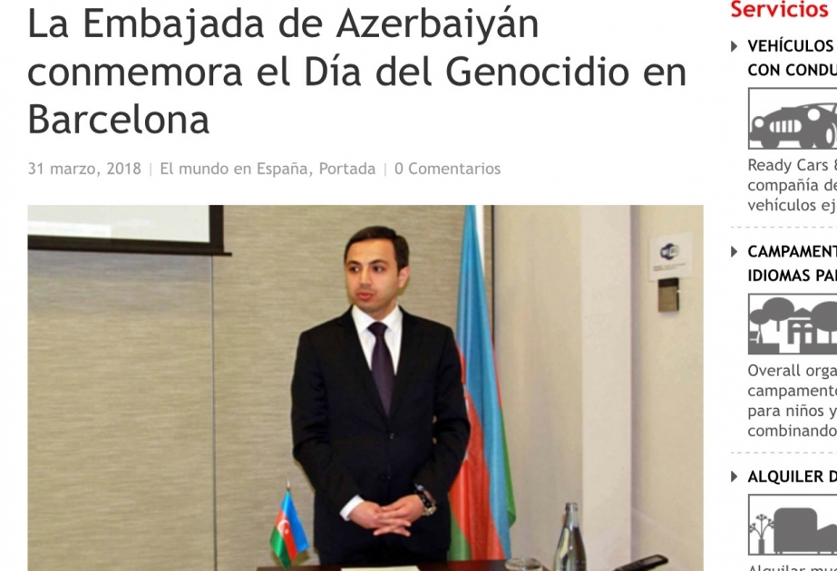 İspaniyanın “The Diplomat” jurnalında Azərbaycanla bağlı yazı dərc olunub
