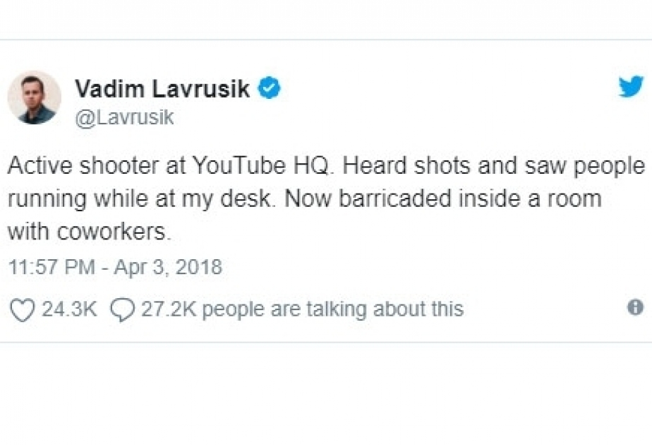 “YouTube”nin mənzil-qərargahında atışma olub
