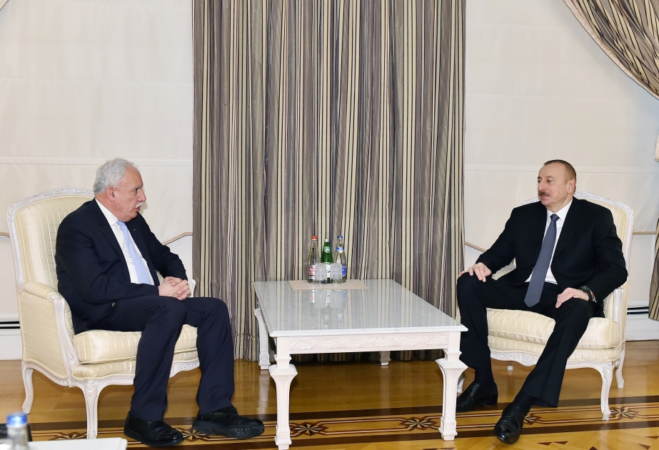 Президент Ильхам Алиев принял министра иностранных дел Палестины ОБНОВЛЕНО ВИДЕО