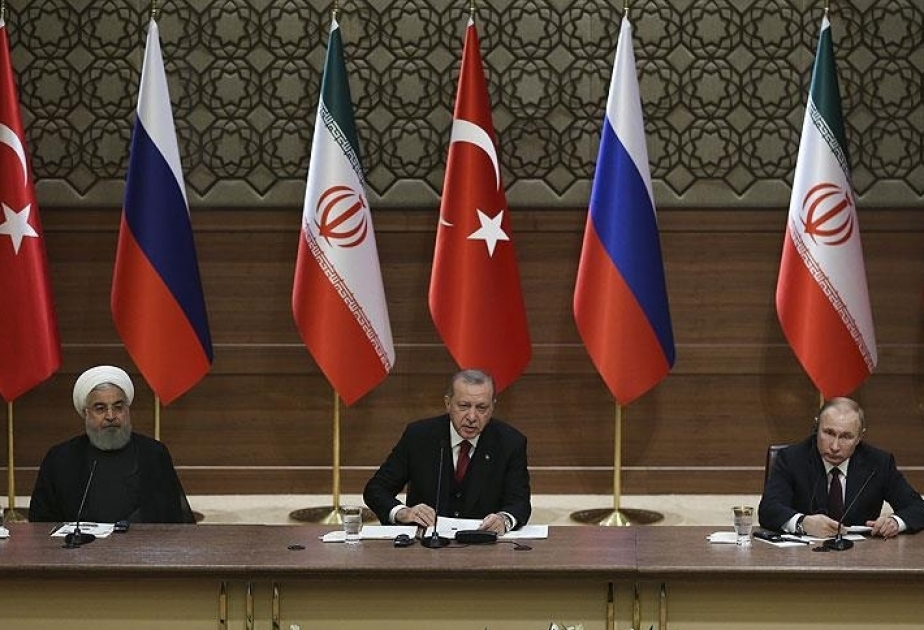 В Анкаре состоялась совместная пресс-конференция президентов Турции, России и Ирана