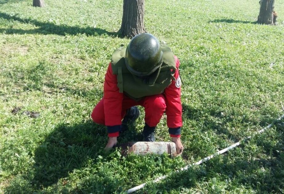 Ağstafa rayonundakı Ceyrançöl otlaq sahəsində 26 partlamamış hərbi sursat aşkarlanıb