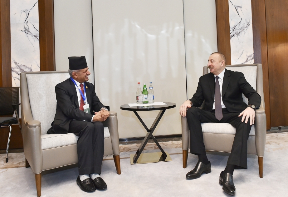President Ilham Aliyev received delegation led by Nepalese foreign minister VIDEO