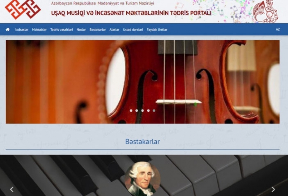 Uşaq musiqi və incəsənət məktəblərinin tədris portalı istifadəyə verilib