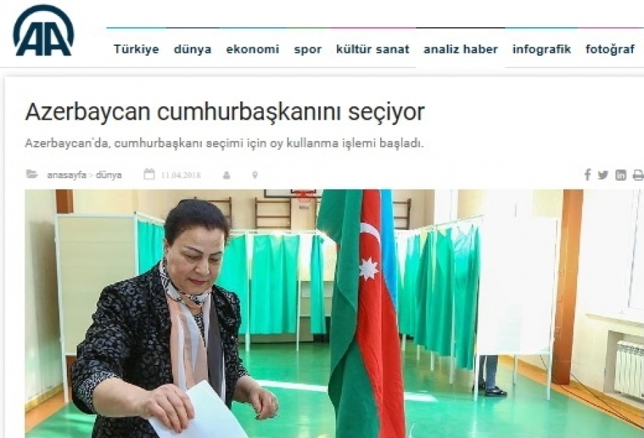 Проходящие в Азербайджане президентские выборы широко освещаются в турецких СМИ