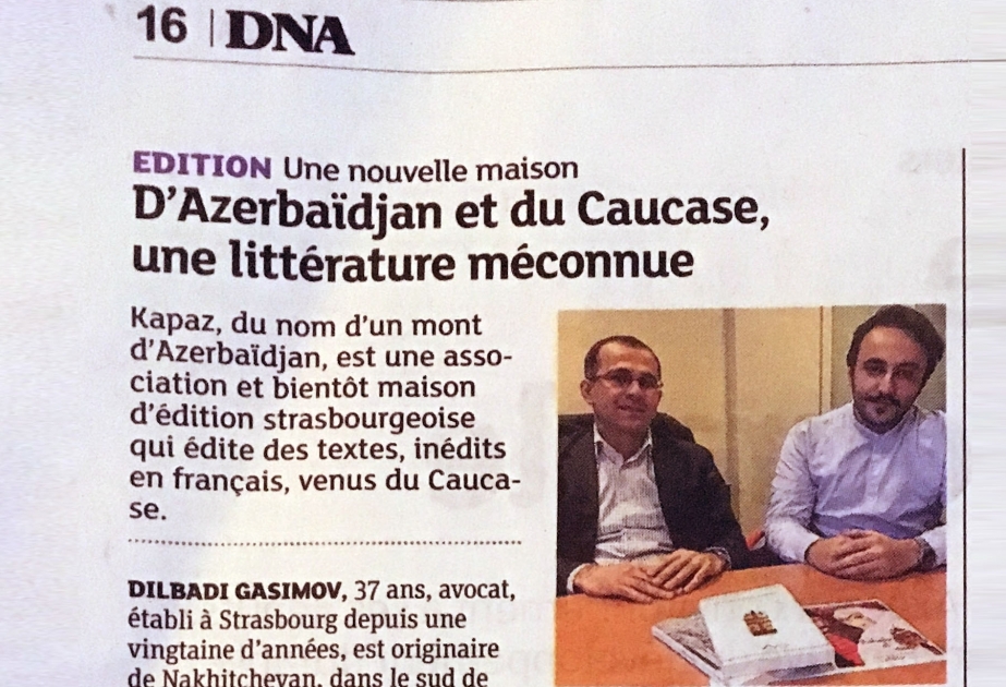Alzas regionunun “DNA” qəzeti “Kəpəz”dən yazıb