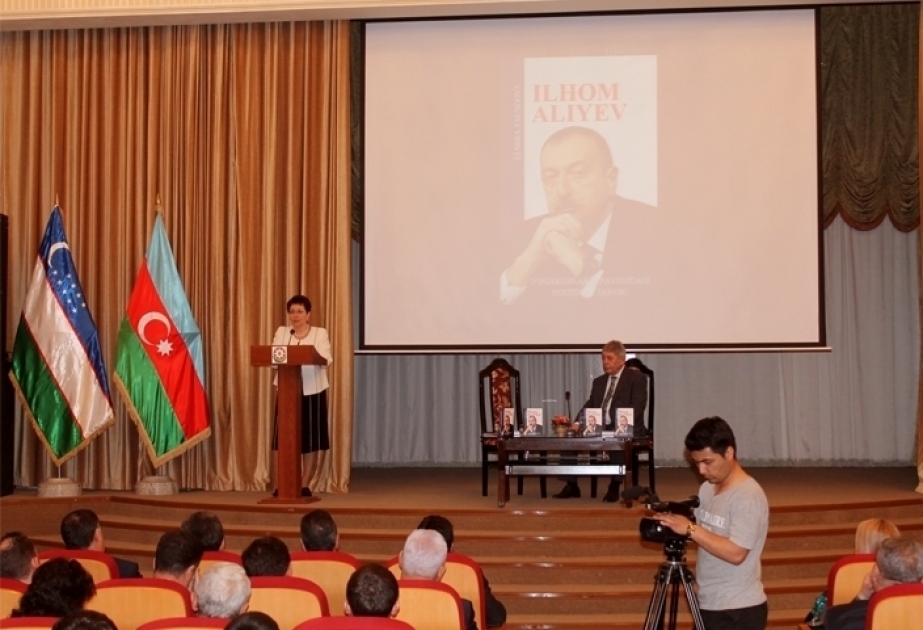 Daşkənddə Elmira Axundovanın “İlham Əliyev. Prezidentin portreti dəyişikliklər fonunda” kitabının təqdimatı olub