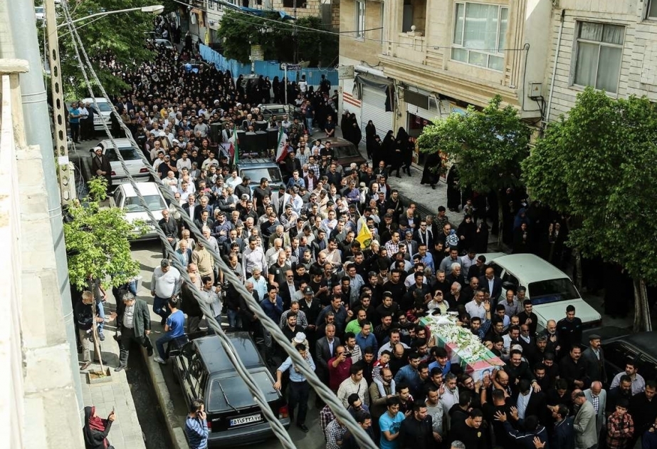 Suriyada həlak olan iranlı əsgərlərin dəfn mərasimi keçirilib