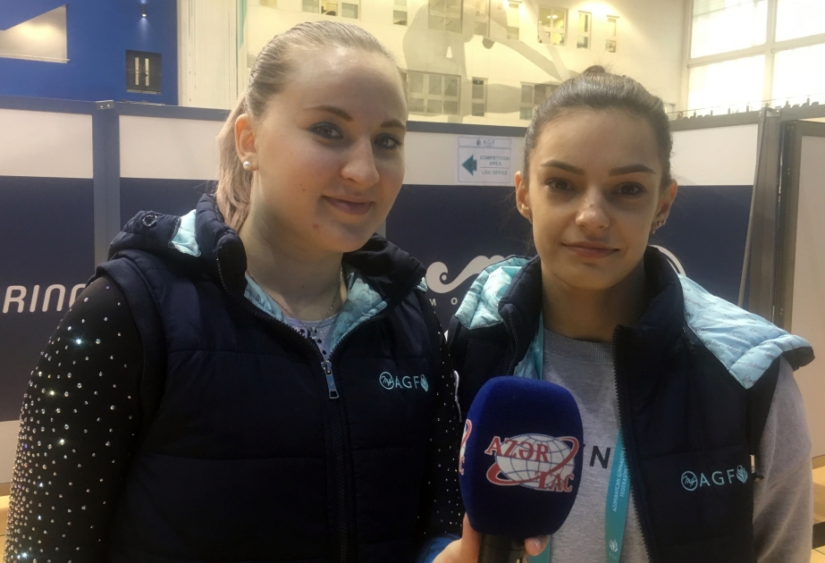 Азербайджанские гимнастки: Мы очень рады, что выиграли серебро чемпионата Европы в Баку