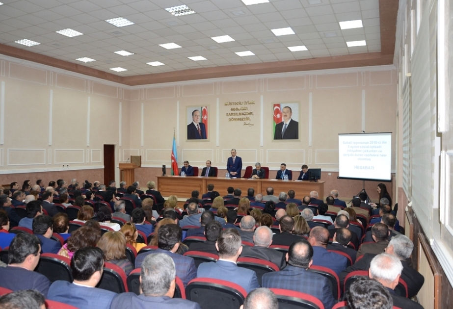 Səbail rayonunun birinci rübün sosial-iqtisadi inkişafının yekunları müzakirə olunub