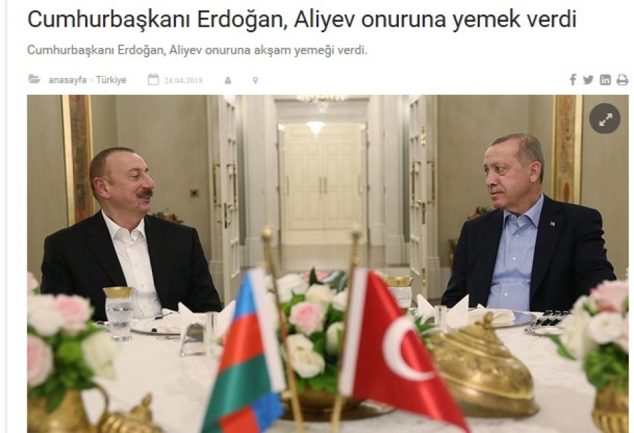 Türkiyə KİV-ləri Prezident İlham Əliyevin Ankaraya səfərini geniş işıqlandırır