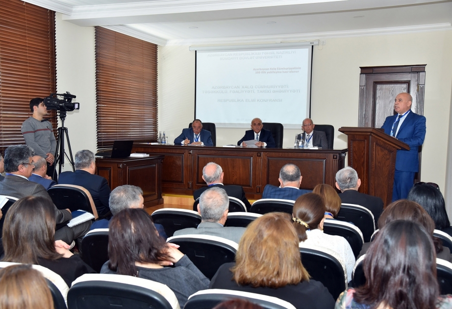 Sumqayıtda “Azərbaycan Xalq Cümhuriyyəti: təşəkkülü, fəaliyyəti, tarixi əhəmiyyəti” mövzusunda konfrans keçirilib