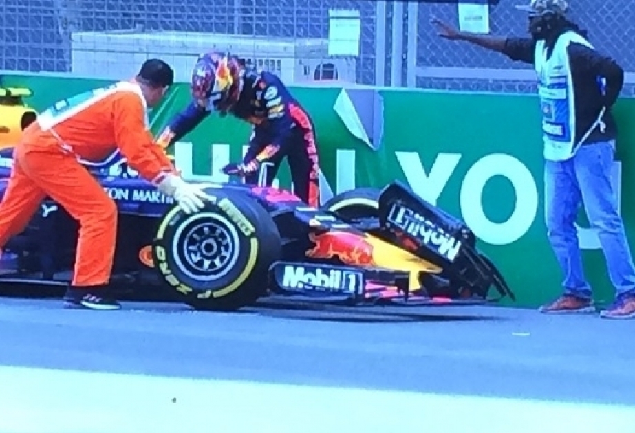 Red Bull`s Verstappen out after crashing into barrier in Azerbaijan GP practice
