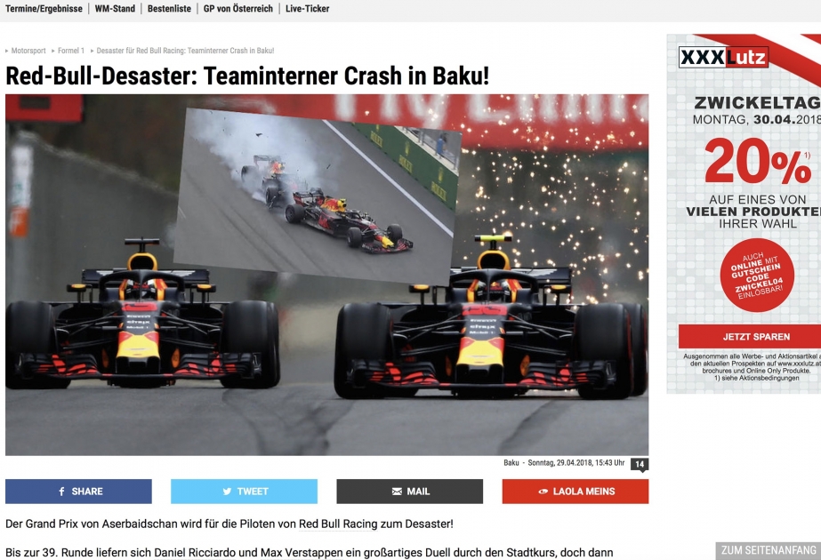 Formula 1 Azərbaycan Qran-Prisi almandilli idman mətbuatının diqqət mərkəzindədir