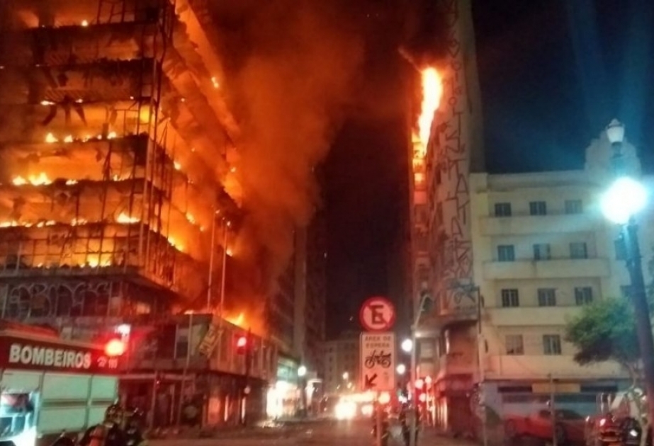 Braziliyada güclü yanğından sonra binanın uçması nəticəsində 45 nəfər itkin düşüb
