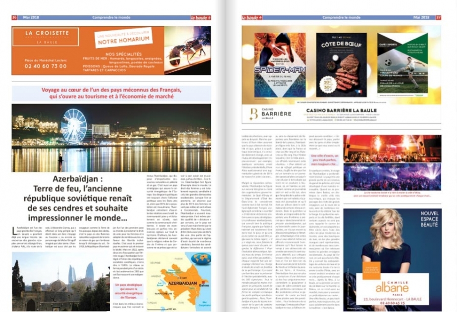 Fransanın “La Baule+” jurnalında Azərbaycanla bağlı reportaj dərc edilib