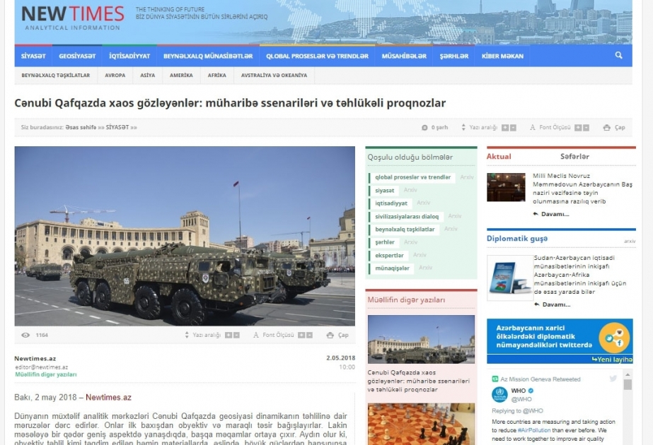 Cənubi Qafqazda xaos gözləyənlər: müharibə ssenariləri və təhlükəli proqnozlar
